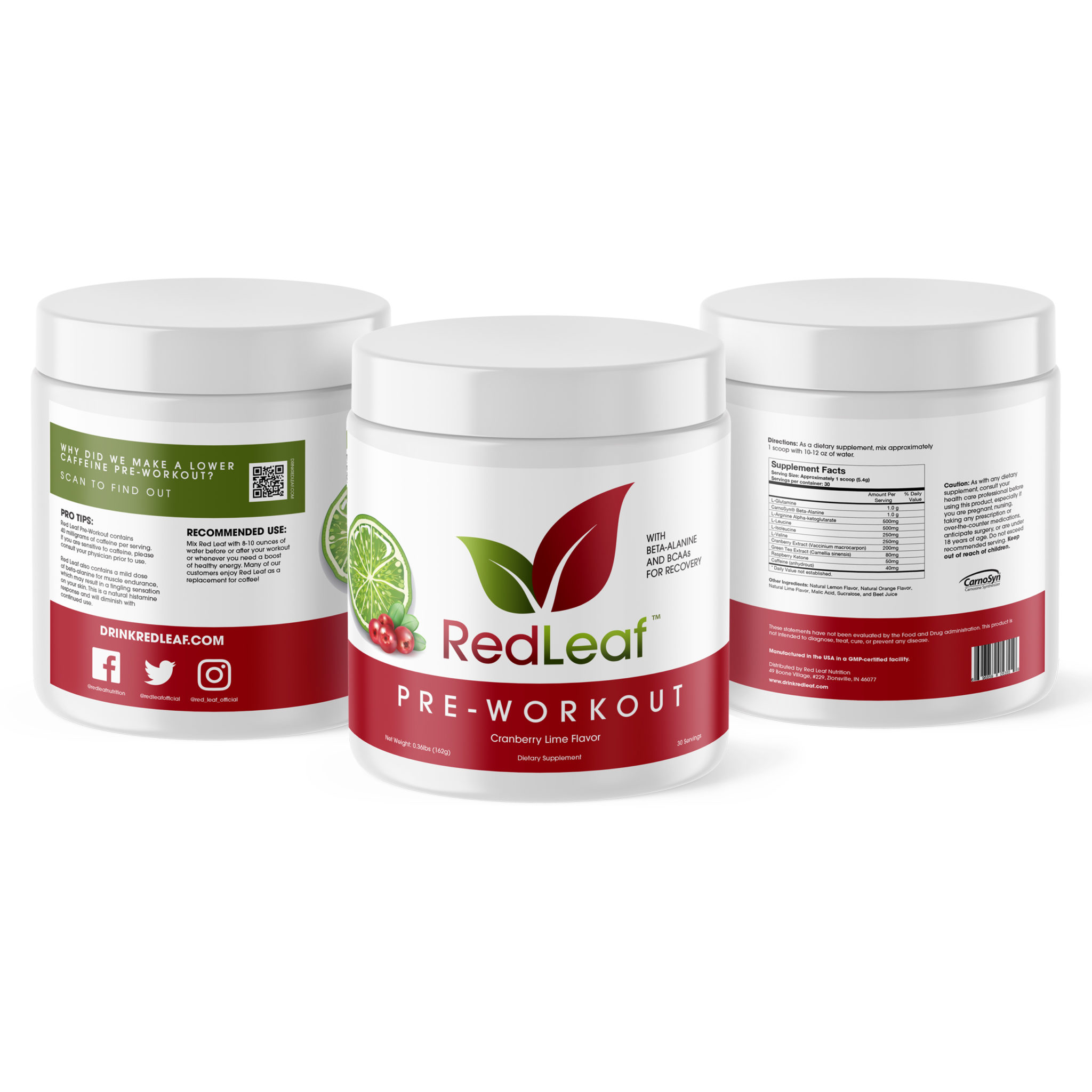 Cranberry Lime PreWorkout Energizer Red Leaf Nutrition