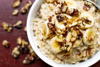 banana walnut protein oatmeal