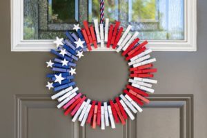 4th of July clothespin wreath