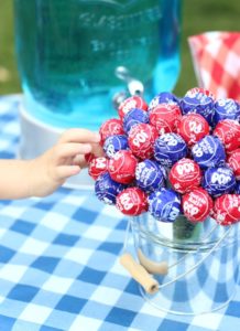 Blue and Red Lollipop Topiary