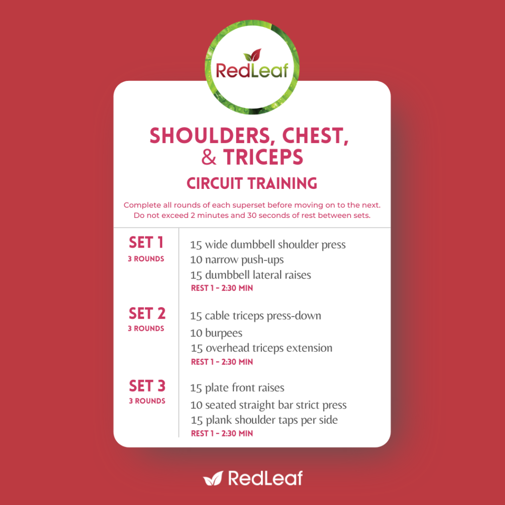 shoulders, chest, and triceps workout